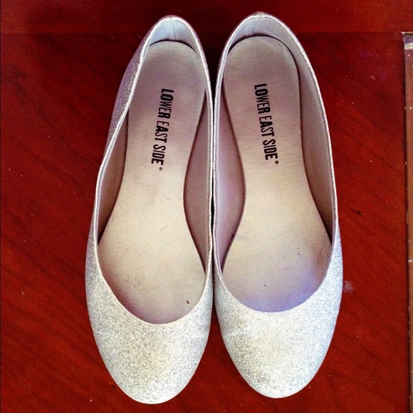 Silver Glitter Flats
