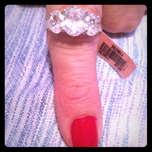 Simulated white diamond ring