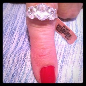 Simulated white diamond ring