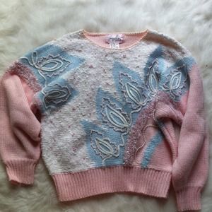 pink beaded sweater
