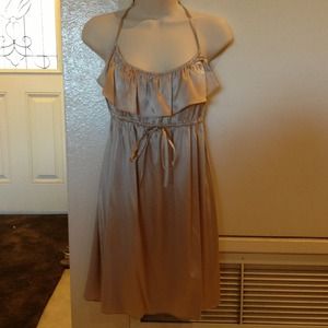 Champagne Colored Halter Dress