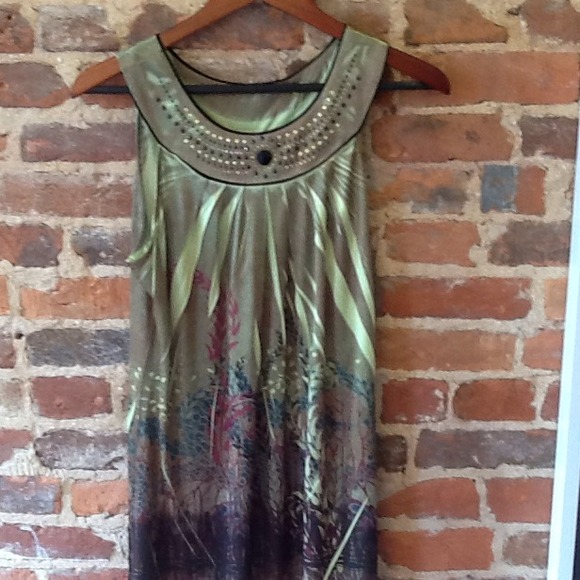 BUNDLED New Directions Green Dress (Sz. L) - Picture 4 of 4