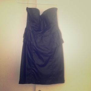 Black leather dress