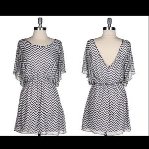 ***SOLD***Black/White Chevron Dress