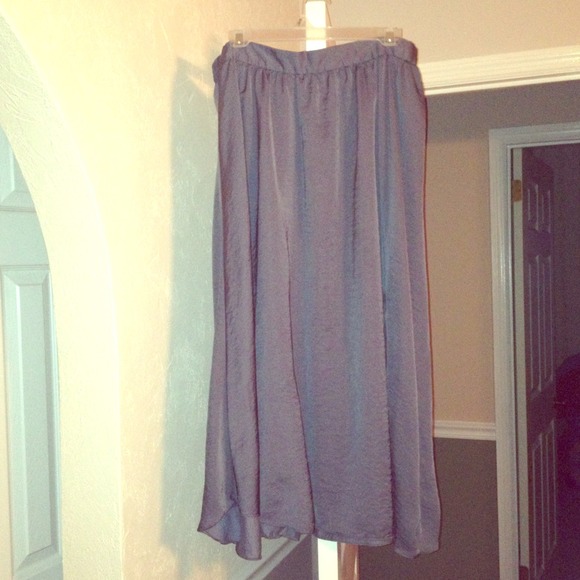 Gray shimmer maxi skirt