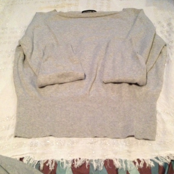 Grey Boatneck Ribbed Sweater