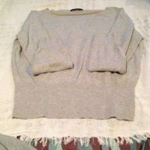 Grey Boatneck Ribbed Sweater