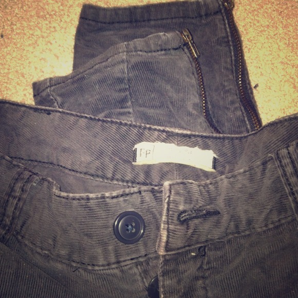 Free people navy skinny cords with cargo pockets