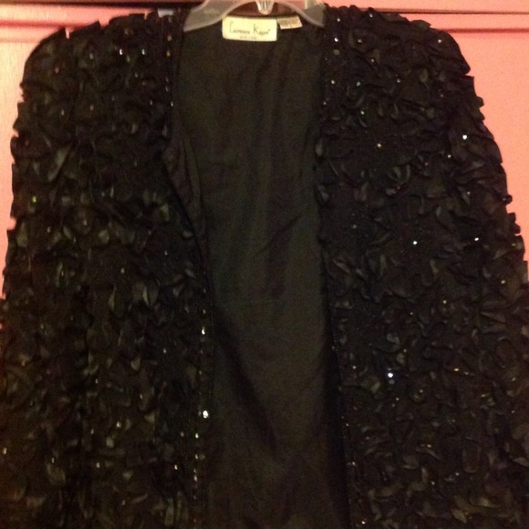 Black Ribbon & Beaded Jacket