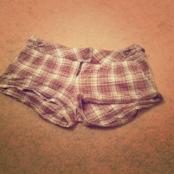 Brown plaid shorts