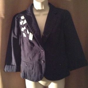 Ann Taylor Loft spring navy blue nautical jacket