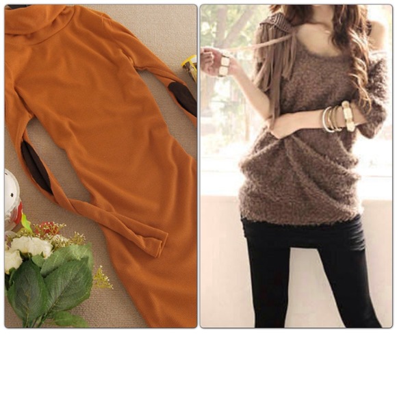 Turtleneck Elbow Patched Dress & Top Bundle