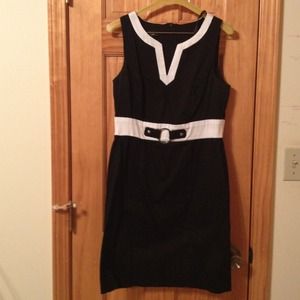 Black with white trim dress