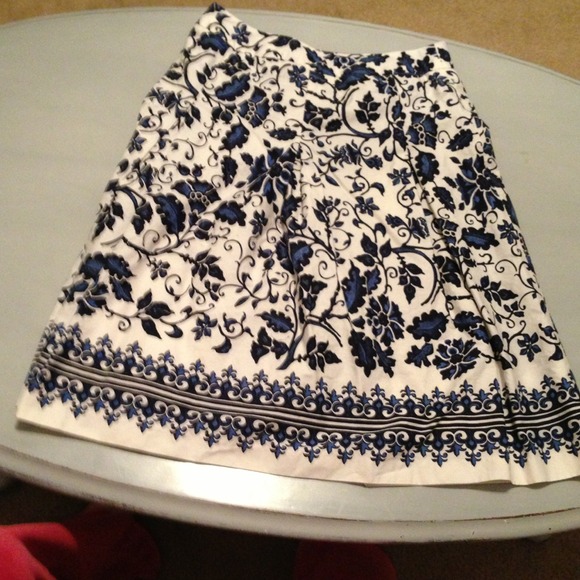 Black and blue floral skirt