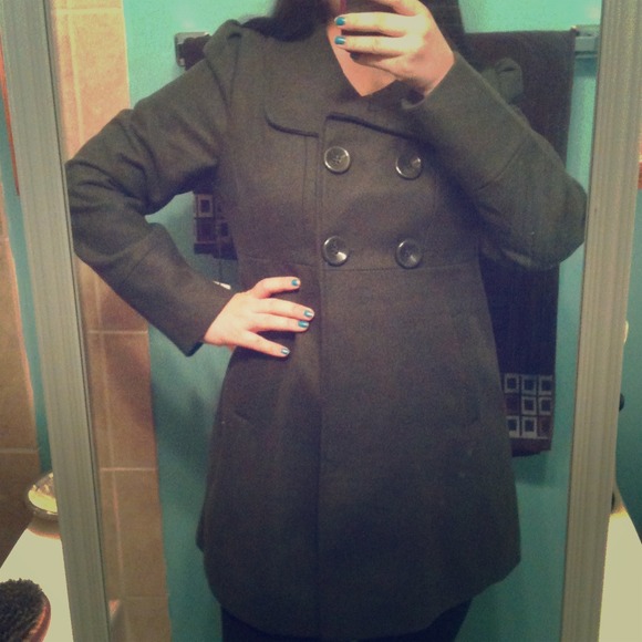 NWT Forever 21 Hunter Green Peacoat