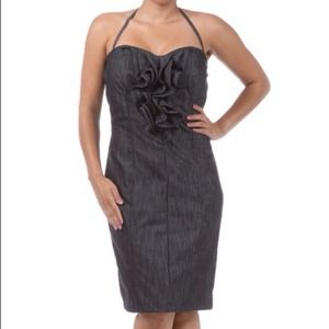 Black denim dress w/removable straps