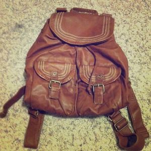 *REDUCED! Cognac leather backpack!
