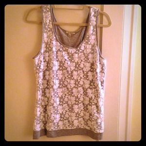 Anthro white and gray tank