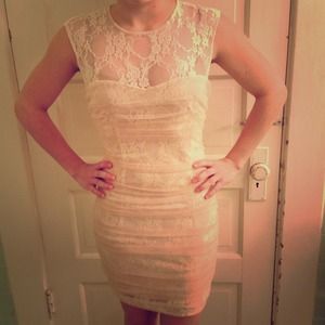 Lace dress with Mesh overlay