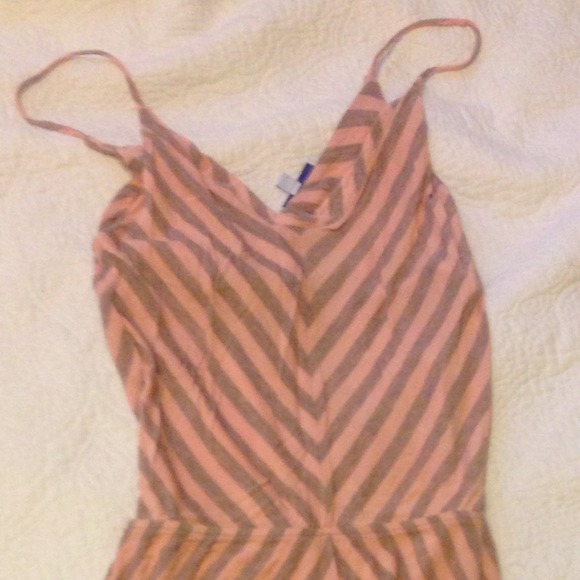 Gap pink and gray stripes jersey dress