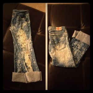 Ripped/Acid Washed Cuffed Jeans!