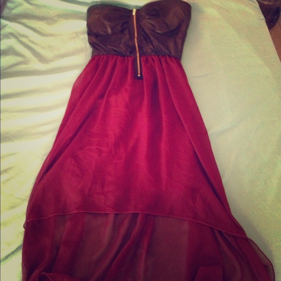 High Low burgandy dress