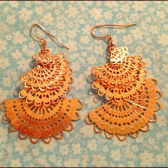 SOLD in bundle Gold layered fan earwires