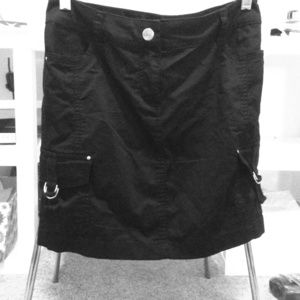 Black cargo skirt