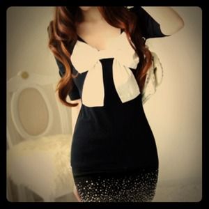 102Black Bow Dress
