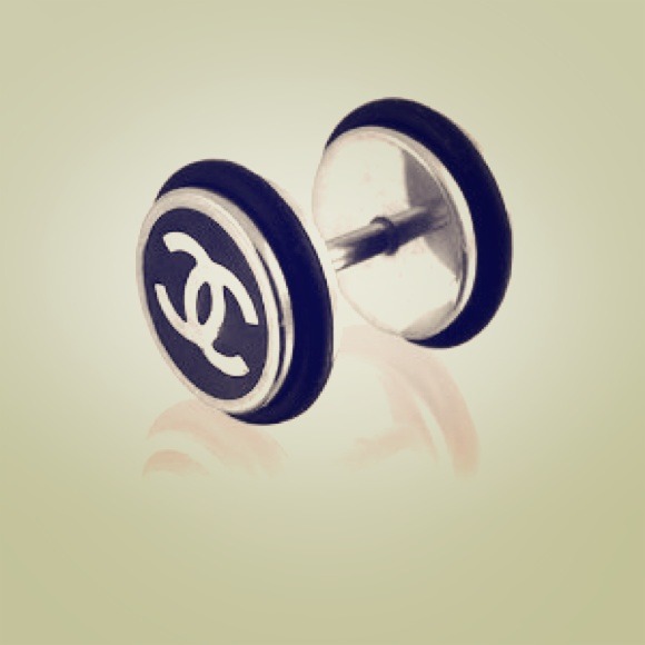 Fake Ear Plugs-Embossed Laser Cut Chanel Logo