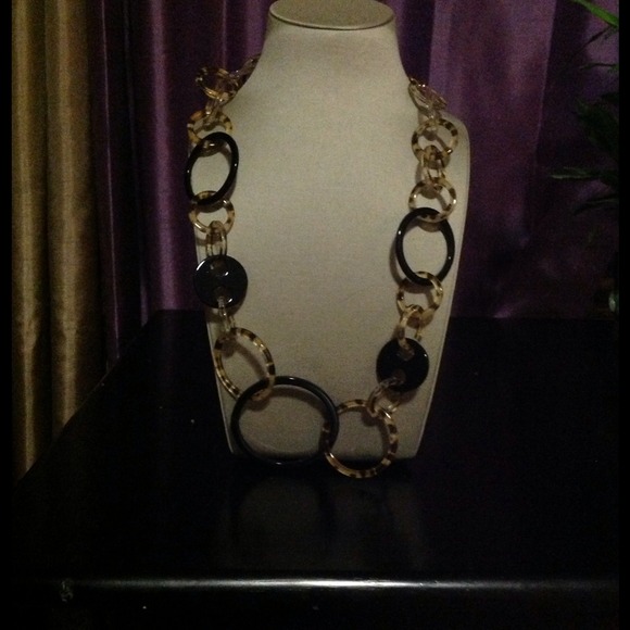 Black &  leopard print rings necklace - Picture 1 of 2
