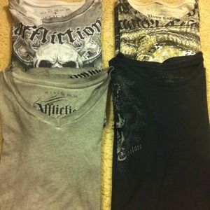 MENS Affliction shirts & xtreme couture shirts.