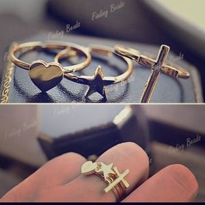 **Gold Tone Religion Rings**