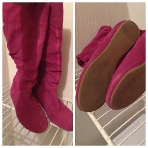 Fuschia slouchy boots