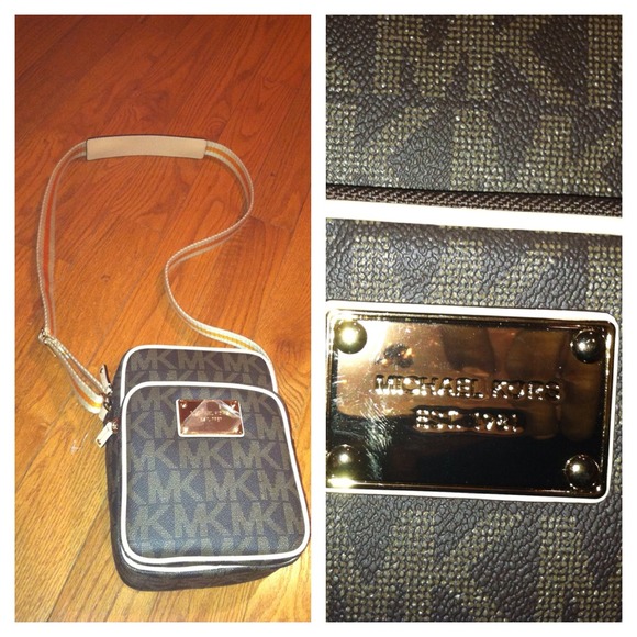 Authentic Michael Kors cross body monogram purse