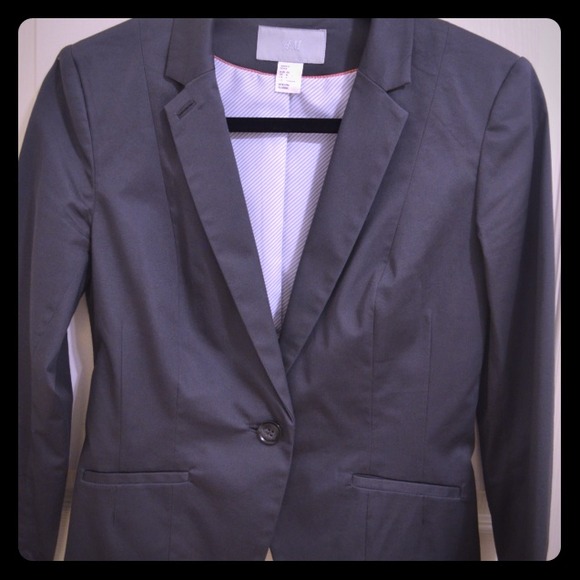 DARK GRAY Blazer w/ striped lining
