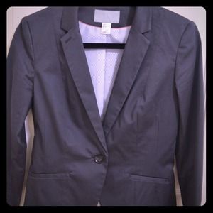 DARK GRAY Blazer w/ striped lining