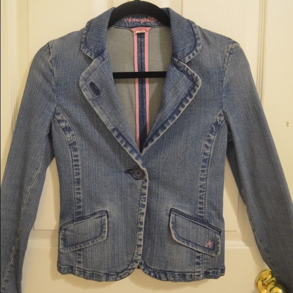 DENIM Washed Fitted Blazer