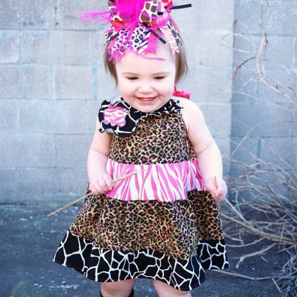 Girl animal print dress