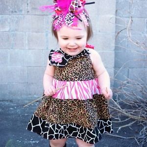 Girl animal print dress