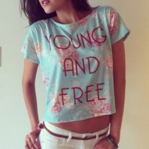 "Young and Free" crop top