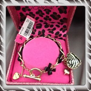 Betsey Johnson zebra and gold bracelet