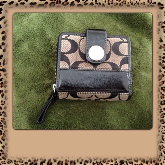 Coach black and grey wallet