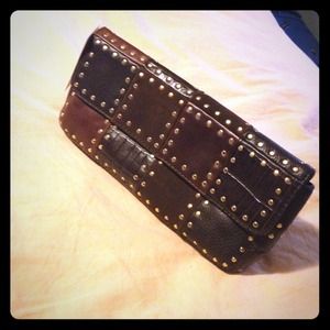 Michael Kors Choc. Astor Patchwork clutch