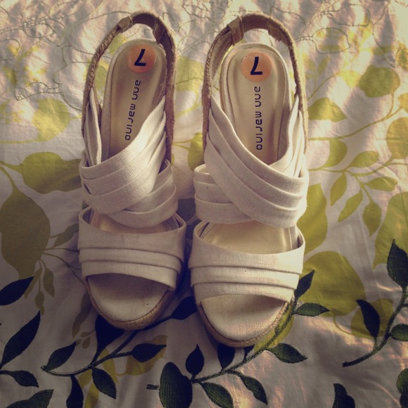 Creme colored rope wedges