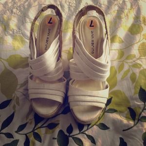 Creme colored rope wedges