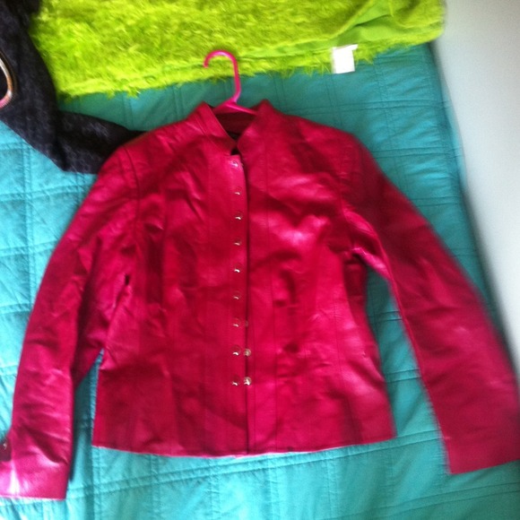 Pink lamb leather jacket