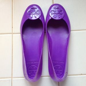 Shiny, purple Tory Burch flats