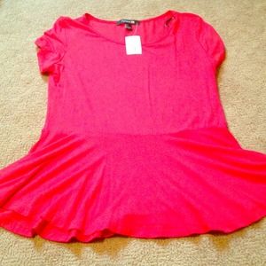 Reduced! Forever 21 peplum top in red