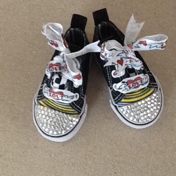 Blinged out infant shoes